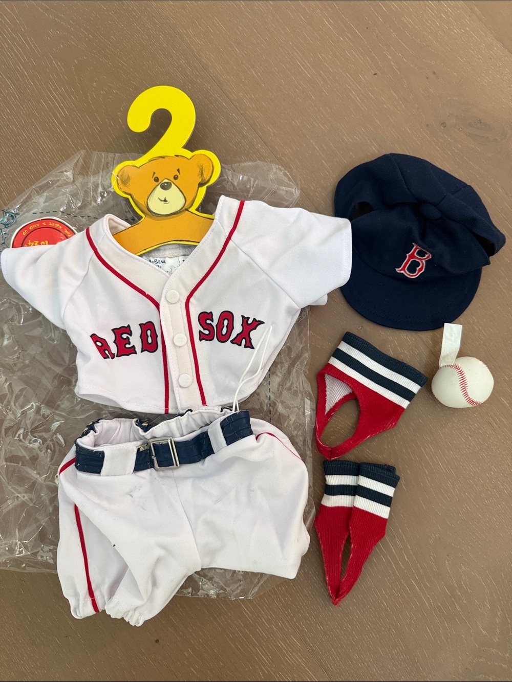 Red Sox White Baby Doll Baseball Outfit with Navy Cap
